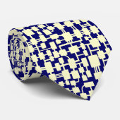 Abstract netwerk - Cream on Dark Blue 00066 Stropdas (Opgerold)