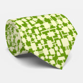 Abstract netwerk - Cream on Green 669900 Stropdas (Opgerold)