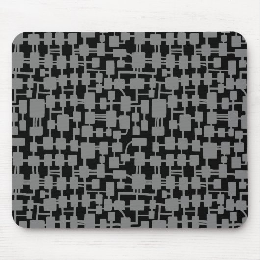 Abstract netwerk - Grijs op zwart Muismat (Voorkant)