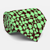 Abstract netwerk - Mint Green op Dark Brown 330000 Stropdas (Opgerold)