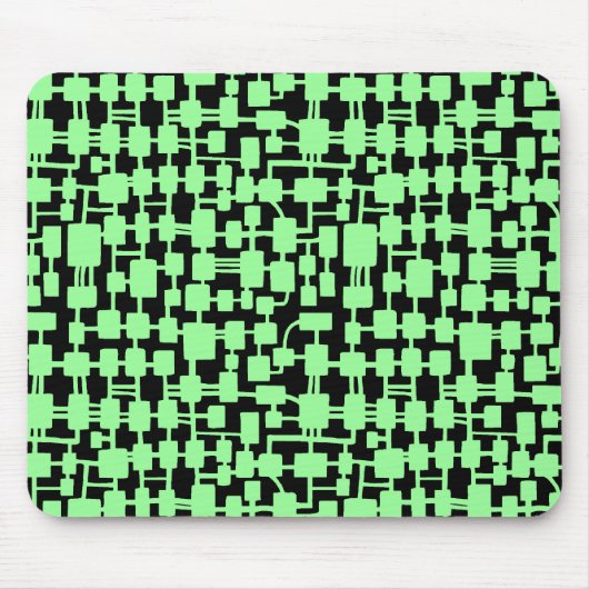 Abstract netwerk - Mint Green op zwart Muismat (Voorkant)