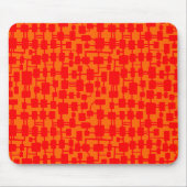 Abstract netwerk - Rood op Oranje FF6600 Muismat (Voorkant)