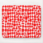 Abstract netwerk - Rood op Wit Muismat (Voorkant)
