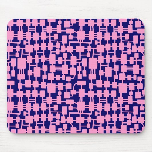 Abstract netwerk - Roze op Donkerblauw 00066 Muismat (Voorkant)