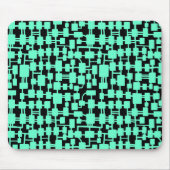 Abstract netwerk - Turquoise on Black Muismat (Voorkant)