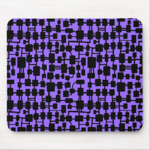 Abstract Netwerk - Zwart op Paars 9966FF Muismat