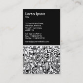 Abstract netwerk - zwart visitekaartje (Achterkant)