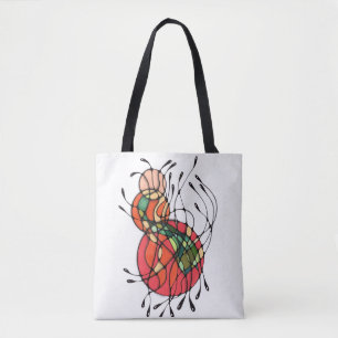Abstract Neurografische Kunst Kleurrijke Boodschap Tote Bag