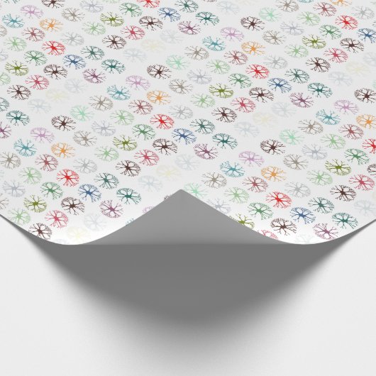 Abstract neuronaal multicolor Art Sierkussen Cadeaupapier (Hoek)