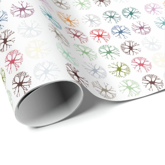 Abstract neuronaal multicolor Art Sierkussen Cadeaupapier (Rol Hoek)