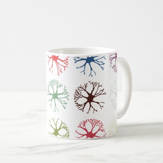 Abstract neuronaal multicolor Art Sierkussen Koffiemok (Voorkant rechts)