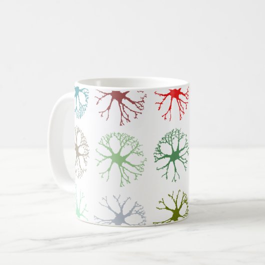 Abstract neuronaal multicolor Art Sierkussen Koffiemok (Voorkant links)