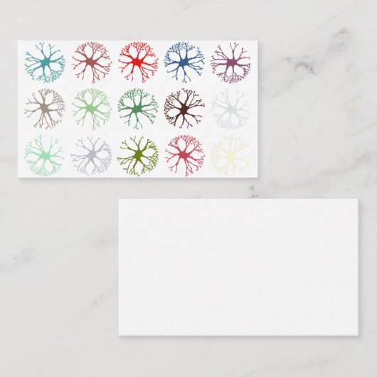 Abstract neuronaal multicolor Art Sierkussen Visitekaartje (Voorkant / Achterkant)