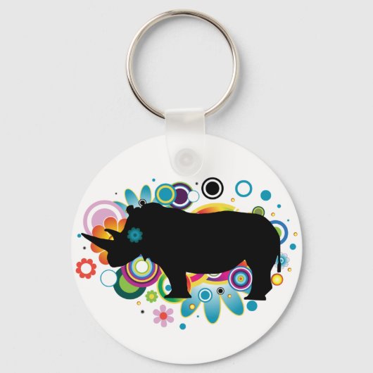 Abstract neushoorn sleutelhanger (Voorkant)