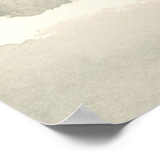 Abstract neutraal Blush roze Waterverf Landschap Poster (Hoek)