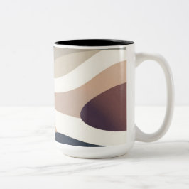 Abstract Neutraal Tweekleurige Koffiemok