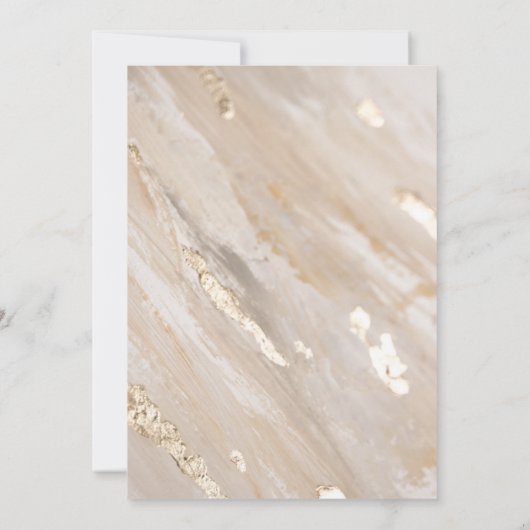 Abstract Neutral Brushstrokes Gold Modern Script Kaart (Achterkant)