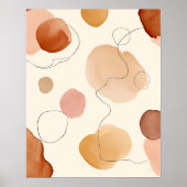 Abstract Neutral Watercolor Wall Art Print, Modern Poster (Voorkant)