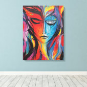 Abstract nevelschilderij canvas afdruk (Insitu (Houten vloer))