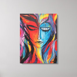 Abstract nevelschilderij canvas afdruk