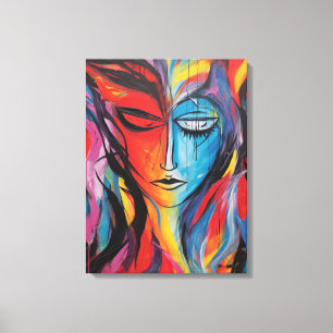 Abstract nevelschilderij canvas afdruk
