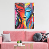 Abstract nevelschilderij canvas afdruk (Insitu (Woonkamer))