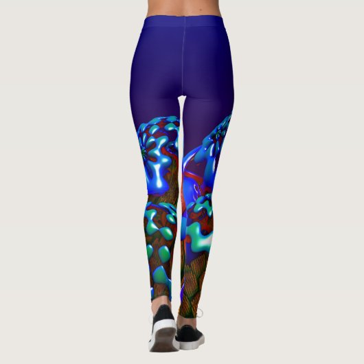Abstract New age Fractal Ontworpen Leggings (Achterkant)