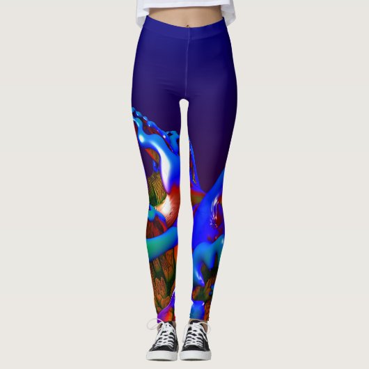 Abstract New age Fractal Ontworpen Leggings (Voorkant)