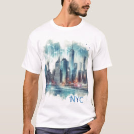 Abstract New York City Waterverf T-shirt