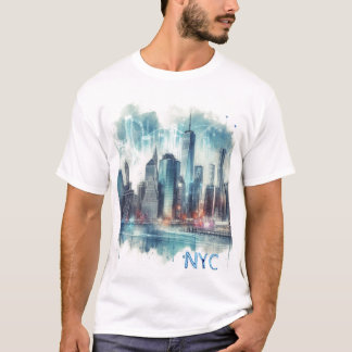 Abstract New York City Waterverf T-shirt
