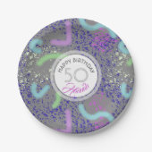 Abstract, niet-gepersonaliseerd 50th Birthday P Bo Papieren Bordje (Voorkant)