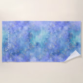 Abstract Night Sky Galaxy Blauwgroen Paarse Blauw Strandlaken (Voorkant)