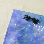 Abstract Night Sky Galaxy Blauwgroen Paarse Blauw Strandlaken (In situ)