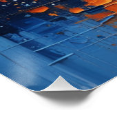 Abstract Night Skyline Impasto Poster (Hoek)