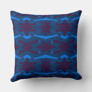 Abstract Noah's Ark Aubergine Blauwgroen Blauw Kussen
