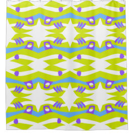 Abstract Noah's Ark Groen Paarse Blauw Douchegordijn