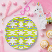 Abstract Noah's Ark Groen Paarse Blauw Papieren Bordje (Feest)