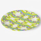 Abstract Noah's Ark Groen Paarse Blauw Papieren Bordje (Gekanteld)