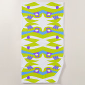 Abstract Noah's Ark Groen Paarse Blauw Strandlaken (Voorkant)