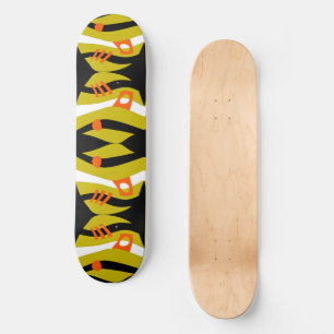 Abstract Noah's Ark Zwart Olijf Sinaasappel Wit Persoonlijk Skateboard