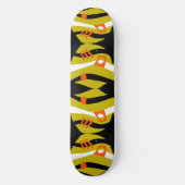 Abstract Noah's Ark Zwart Olijf Sinaasappel Wit Persoonlijk Skateboard (Voorkant)