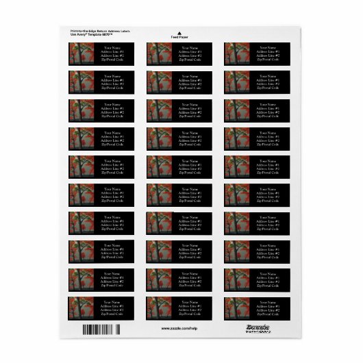 Abstract noordelijk herfst etiket (Full Sheet)