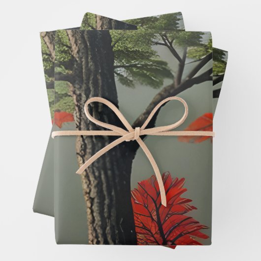 Abstract noordelijk herfst inpakpapier vel (In situ)