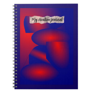 Abstract Notitieboek voor rode en blauwe spiraal