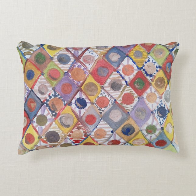 Abstract nr 4 spelen als kinderen Schilderen Accent Kussen (Voorkant)
