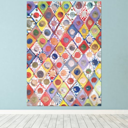 Abstract nr 4 spelen als kinderen Schilderen Canvas Afdruk (Insitu (Houten vloer))