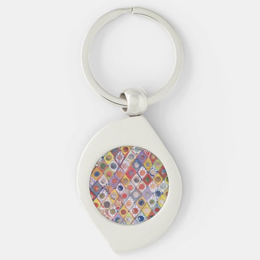 Abstract nr 4 spelen als kinderen Schilderen Sleutelhanger (Voorkant)