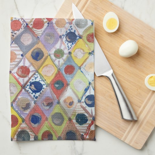 Abstract nr 4 spelen als kinderen Schilderen Theedoek (Quarter Fold)