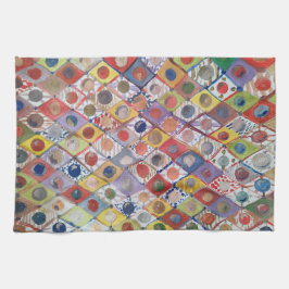 Abstract nr 4 spelen als kinderen Schilderen Theedoek