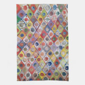 Abstract nr 4 spelen als kinderen Schilderen Theedoek (Verticaal)